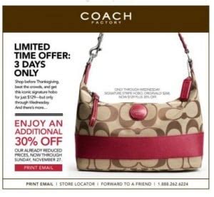 coach factory outlet coupons online